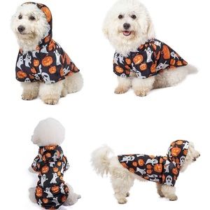 Dog /Cat Ghost Pumpkin Cloak Costume NWOT
